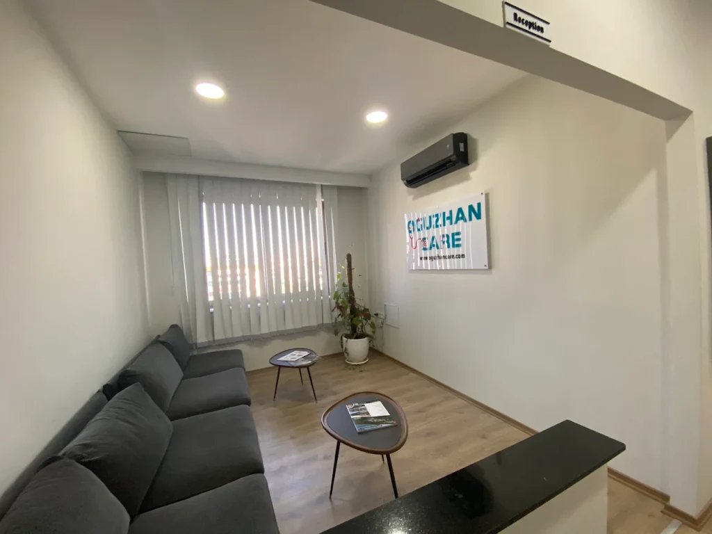 Reception of Oguzhan Care private clinic in Oba, Alanya